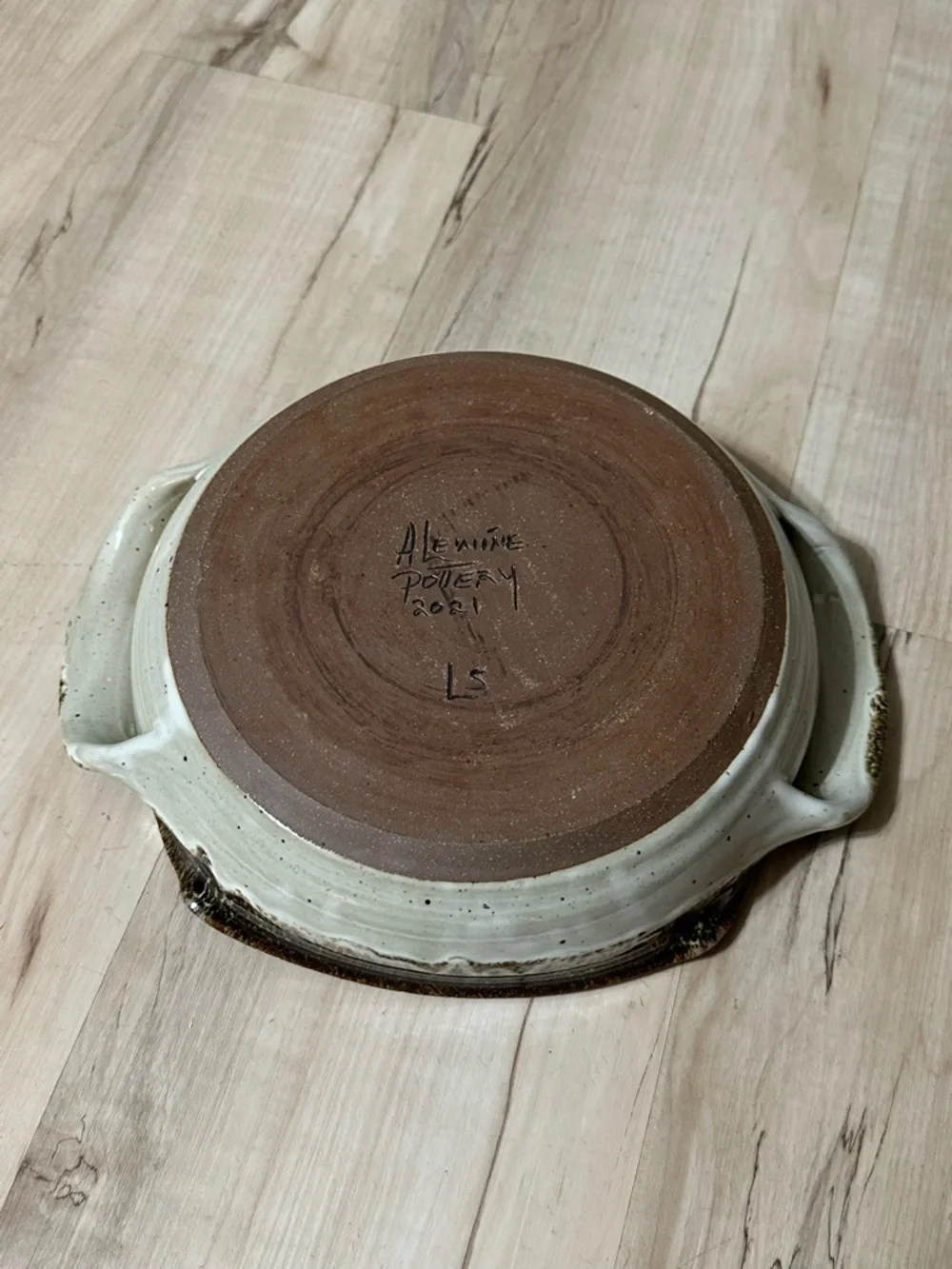 Alewine Pottery Leaf Baker Large Handthrown Ceramic‎ Pottery Baking Dish Artisan